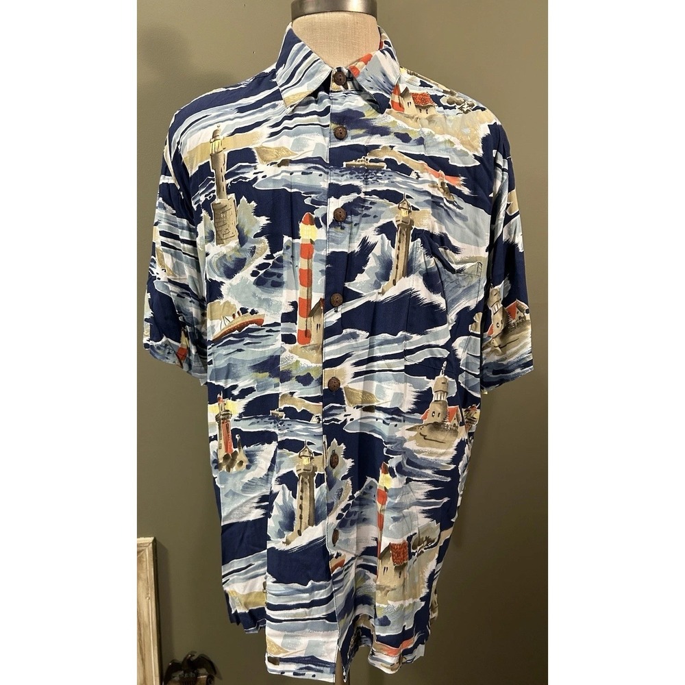 Kahala John Severson Hawaiian Shirt Mens XL Rayon Nautical Oversized  Beach